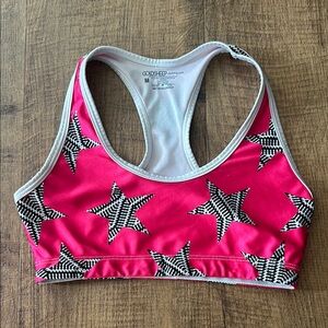 Goldsheep Pink Moroccan Stars Racerback Bra size medium